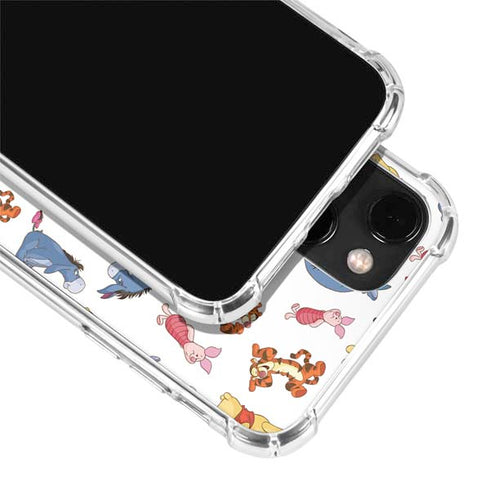Disney Winnie the Pooh Character Pattern iPhone 14 Plus Clear Case