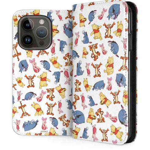 Disney Winnie the Pooh Character Pattern iPhone 15 Pro Folio Case