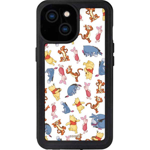 Disney Winnie the Pooh Character Pattern iPhone 15 Waterproof Case