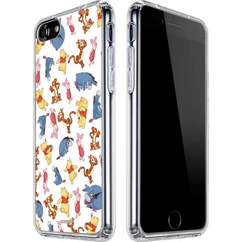 Disney Winnie the Pooh Character Pattern iPhone SE (2nd & 3rd Gen) Clear Case