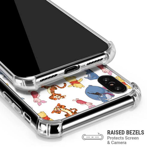 Disney Winnie the Pooh Character Pattern iPhone XS Max Clear Case