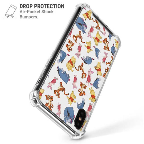 Disney Winnie the Pooh Character Pattern iPhone XS Max Clear Case