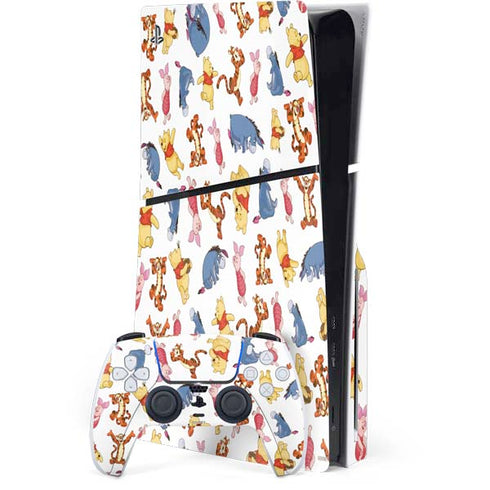 Disney Winnie the Pooh Character Pattern PS5 Slim Disk Bundle Skin