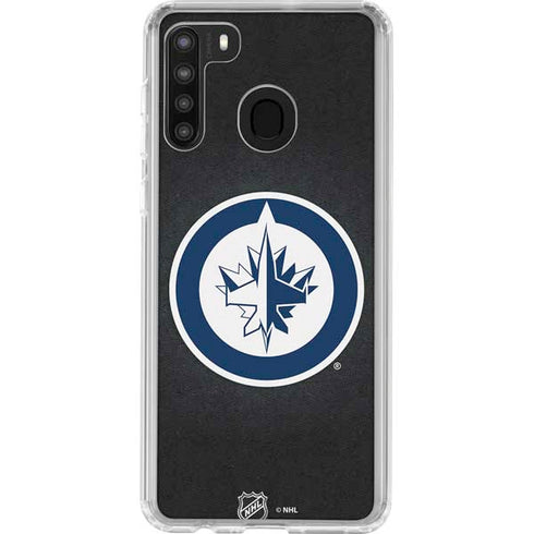 NHL Winnipeg Jets Black Background Galaxy A21 Clear Case