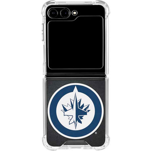 NHL Winnipeg Jets Black Background Galaxy Z Flip5 5G Clear Case