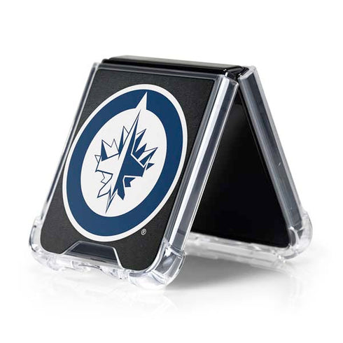 NHL Winnipeg Jets Black Background Galaxy Z Flip5 5G Clear Case