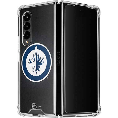 NHL Winnipeg Jets Black Background Galaxy Z Fold4 5G Clear Case