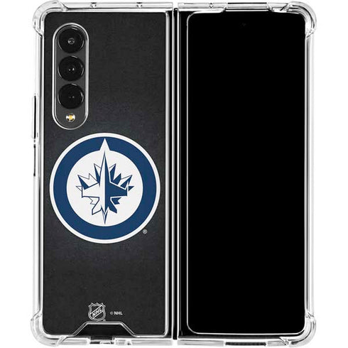 NHL Winnipeg Jets Black Background Galaxy Z Fold4 5G Clear Case