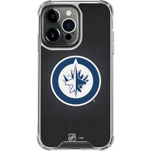 NHL Winnipeg Jets Black Background iPhone 14 Pro Clear Case