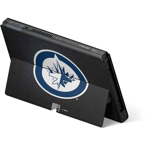 NHL Winnipeg Jets Black Background Nintendo Switch OLED (2021) Skin