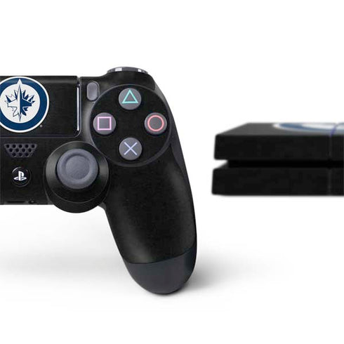 NHL Winnipeg Jets Black Background PS4 Console and Controller Bundle Skin