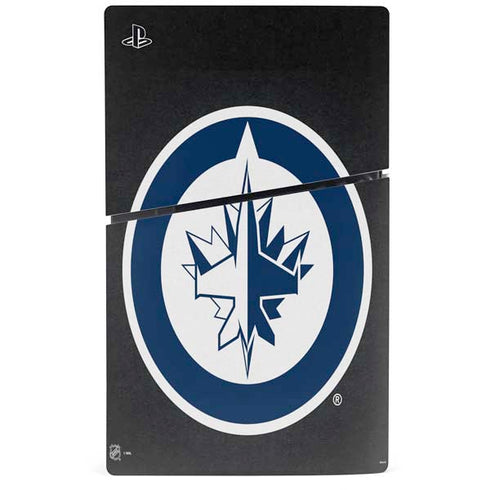 NHL Winnipeg Jets Black Background PS5 Slim Digital Edition Console Skin