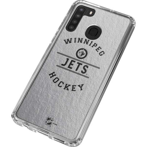 NHL Winnipeg Jets Black Text Galaxy A21 Clear Case