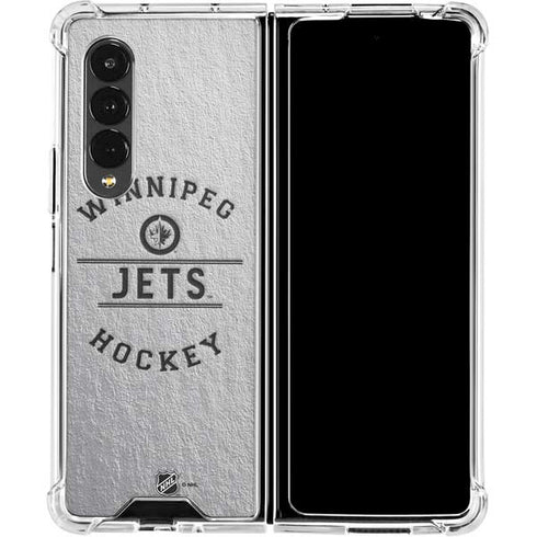 NHL Winnipeg Jets Black Text Galaxy Z Fold4 5G Clear Case