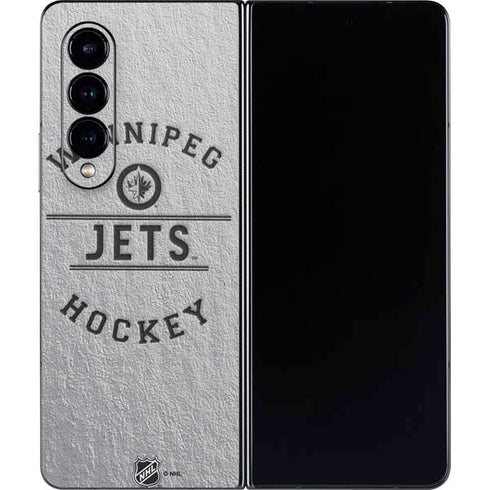 NHL Winnipeg Jets Black Text Galaxy Z Fold4 5G Skin