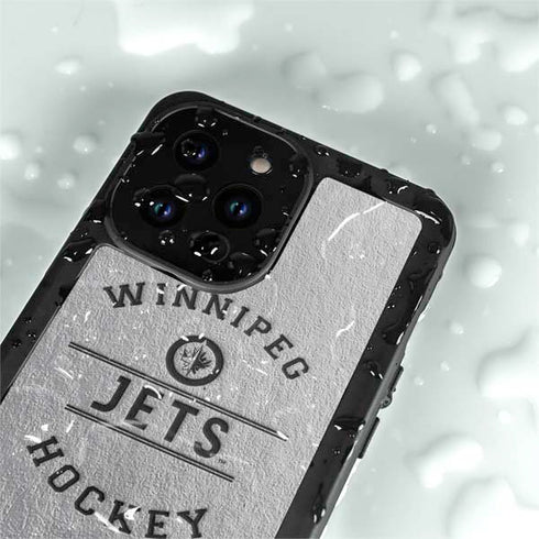 NHL Winnipeg Jets Black Text iPhone 14 Pro Max Waterproof Case
