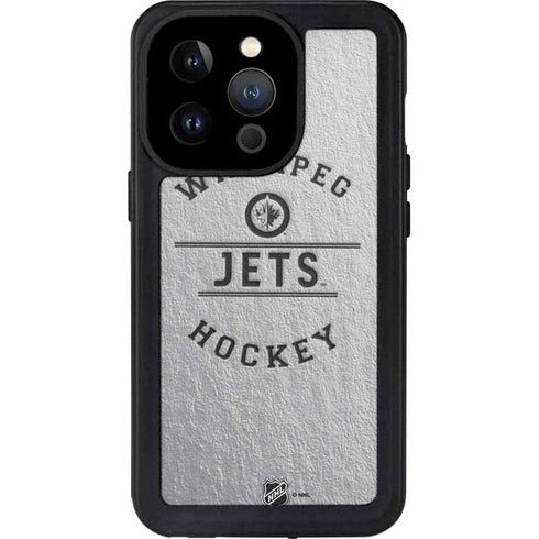NHL Winnipeg Jets Black Text iPhone 14 Pro Waterproof Case