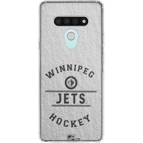 NHL Winnipeg Jets Black Text LG Stylo 6 Clear Case