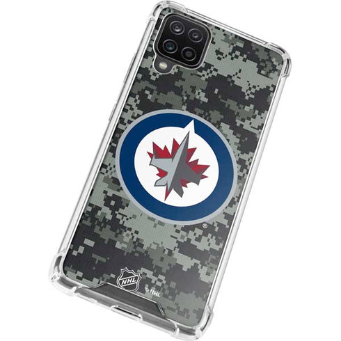 NHL Winnipeg Jets Camo Galaxy A12 Clear Case