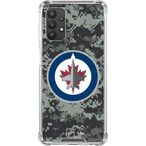 NHL Winnipeg Jets Camo Galaxy A32 5G Clear Case