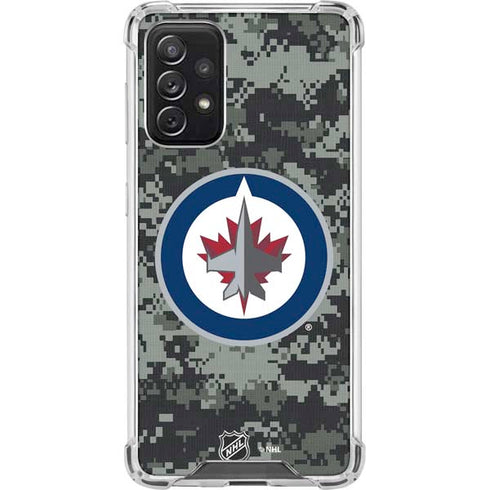 NHL Winnipeg Jets Camo Galaxy A72 5G Clear Case
