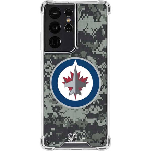 NHL Winnipeg Jets Camo Galaxy S21 Ultra 5G Clear Case