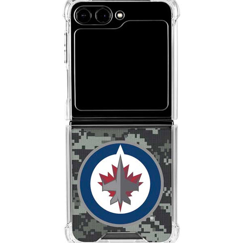 NHL Winnipeg Jets Camo Galaxy Z Flip5 5G Clear Case