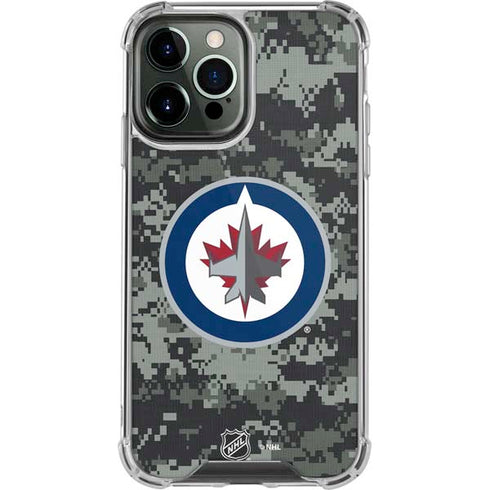 NHL Winnipeg Jets Camo iPhone 13 Pro Max Clear Case