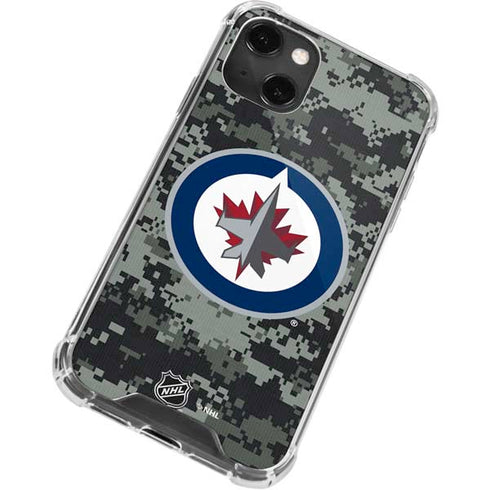 NHL Winnipeg Jets Camo iPhone 14 Plus Clear Case