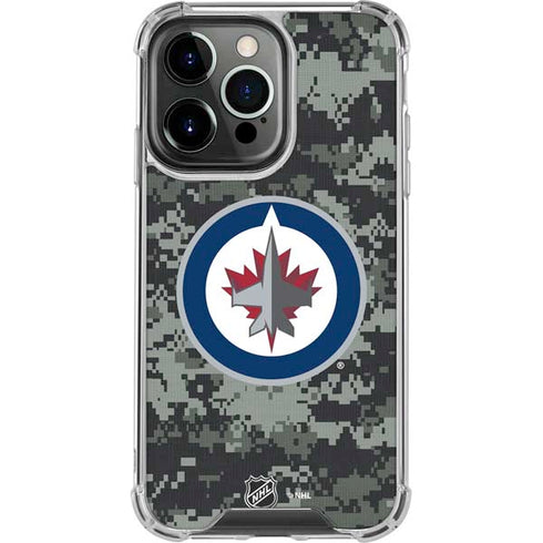 NHL Winnipeg Jets Camo iPhone 14 Pro Clear Case