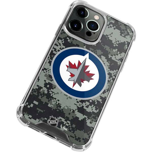 NHL Winnipeg Jets Camo iPhone 15 Pro Clear Case