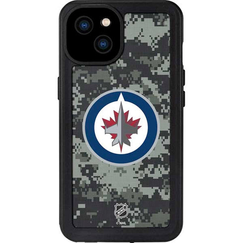 NHL Winnipeg Jets Camo iPhone 15 Plus Waterproof Case
