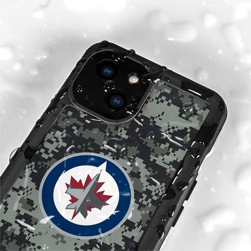 NHL Winnipeg Jets Camo iPhone 15 Plus Waterproof Case