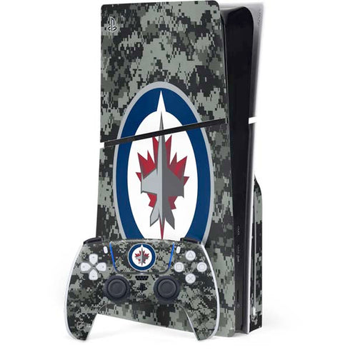 NHL Winnipeg Jets Camo PS5 Slim Disk Bundle Skin