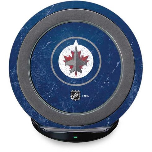 NHL Winnipeg Jets Distressed Logo Fast Charge Wireless Charging Stand Skin