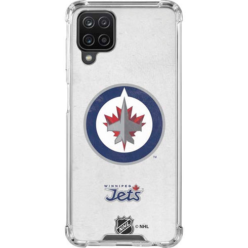 NHL Winnipeg Jets Distressed Galaxy A12 Clear Case