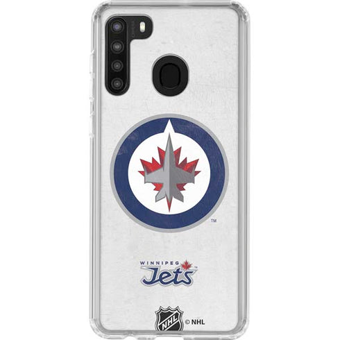 NHL Winnipeg Jets Distressed Galaxy A21 Clear Case