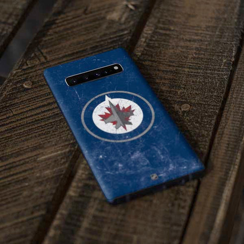 NHL Winnipeg Jets Distressed Logo Galaxy S10 Plus Skin