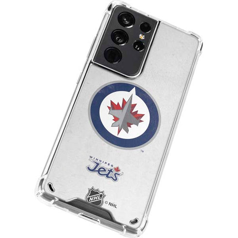 NHL Winnipeg Jets Distressed Galaxy S21 Ultra 5G Clear Case