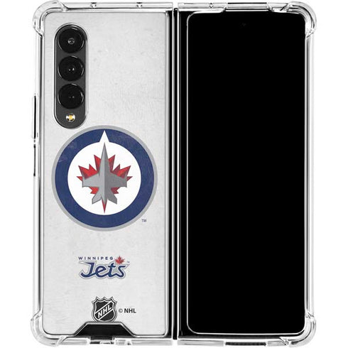 NHL Winnipeg Jets Distressed Galaxy Z Fold4 5G Clear Case
