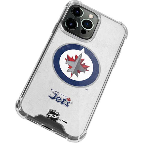 NHL Winnipeg Jets Distressed iPhone 13 Pro Max Clear Case