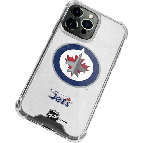 NHL Winnipeg Jets Distressed iPhone 14 Pro Clear Case