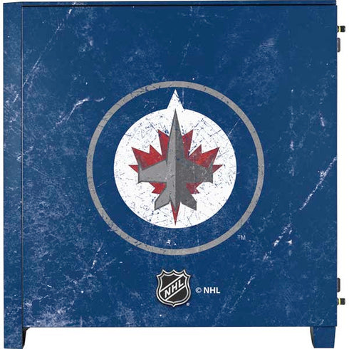 NHL Winnipeg Jets Distressed Logo Corsair 4000D Tempered Glass Mid-Tower ATX Case Skin