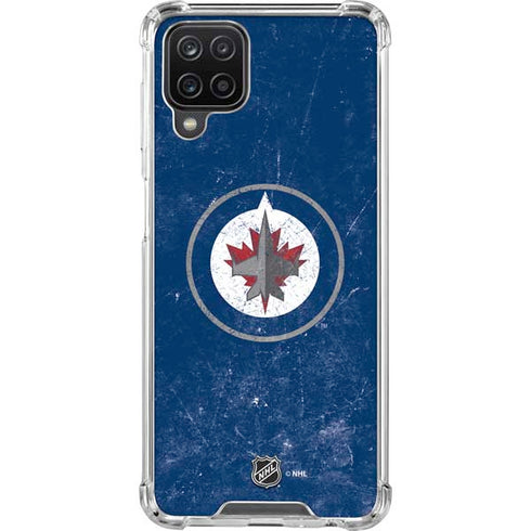 NHL Winnipeg Jets Distressed Logo Galaxy A12 Clear Case