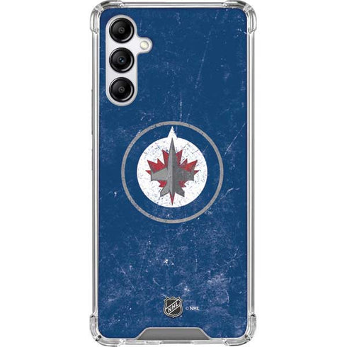 NHL Winnipeg Jets Distressed Logo Galaxy A14 5G Clear Case