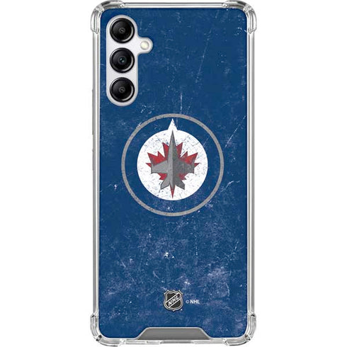 NHL Winnipeg Jets Distressed Logo Galaxy A15 5G Clear Case