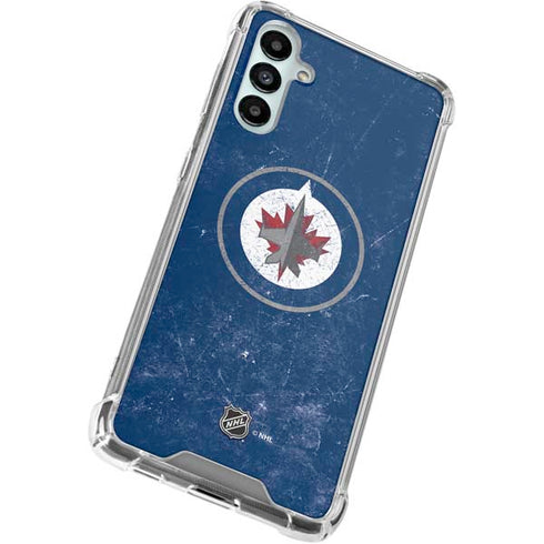 NHL Winnipeg Jets Distressed Logo Galaxy A15 5G Clear Case