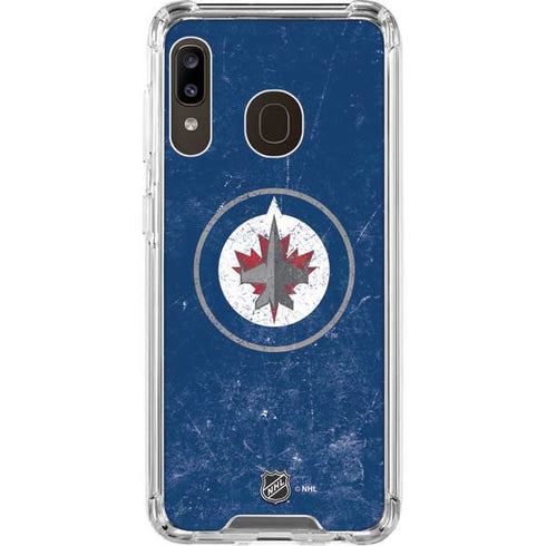 NHL Winnipeg Jets Distressed Logo Galaxy A30 Clear Case