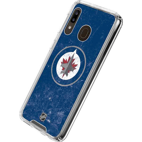 NHL Winnipeg Jets Distressed Logo Galaxy A30 Clear Case