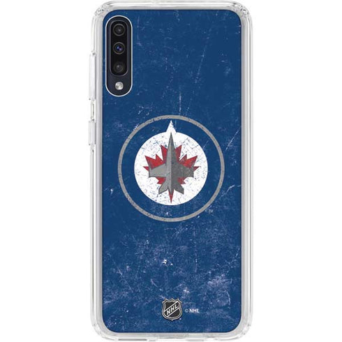NHL Winnipeg Jets Distressed Logo Galaxy A50 Clear Case